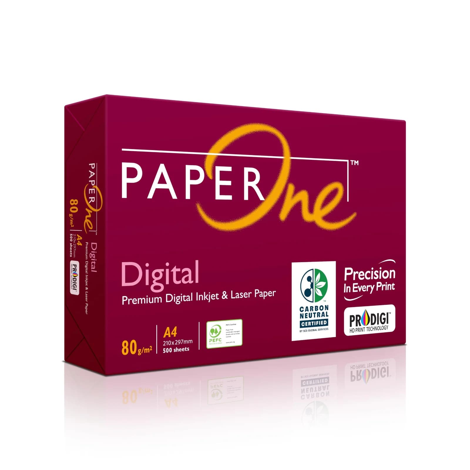 ورق طباعة PaperOne أحمر A4 – رزمة 500